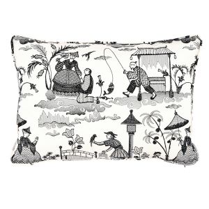 Bassano Toile Pillow Black - Accessories by Schumacher