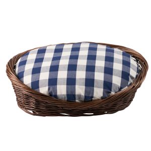 Camden Cotton Check Dog Bed Navy - Styling by Schumacher