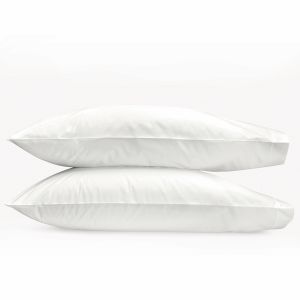 Ceylon Satin Stitch Pillowcases Bone - Styling by Schumacher