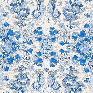 Magic Mountain Dragon Porcelain - Curtain by Schumacher
