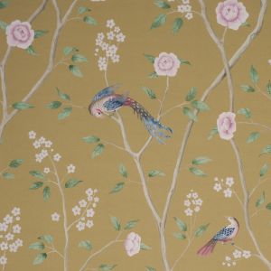 Paradise Birds Gold - Curtain by Schumacher