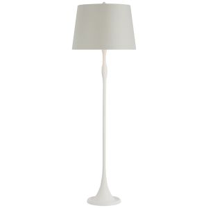Romero Floor Lamp, Plaster White Charee Silk Stripe, Light Blue - Floor lamp by Schumacher