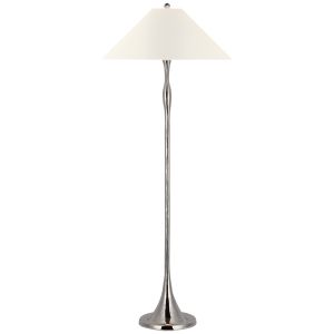 Romero Floor Lamp, Polished Nickel Linen - Floor lamp by Schumacher