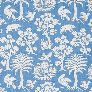 Woodland Silhouette Blue - Curtain by Schumacher