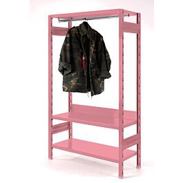 Mobile metallico appendiabiti verniciato RAL 3015 con barra appendiabiti e cassetti - Accessories by Situér
