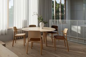 Grace stackable armchair with upholstered seat - Armchair by Swedese