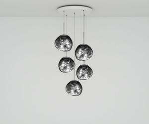 Melt Mini LED Chrome Round Pendant System - Ceiling lamp by Tom Dixon