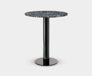 Tube High Table Black Base Pebble Marble - Table by Tom Dixon