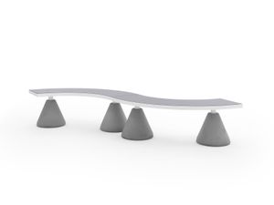 CURVED FLAT BENCH WITH CONICAL BASE .040 - Urbantime by Diemmebi - Bench by Urbantime