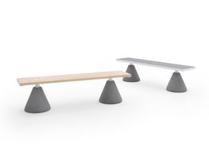FLAT BENCH WITH CONICAL BASE .040 - Urbantime by Diemmebi - Bench by Urbantime