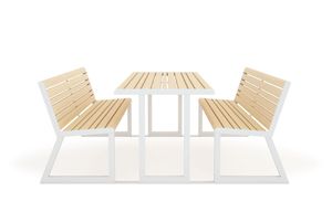 .H24 Table + Integrated benches - Urbantime by Diemmebi - Bench by Urbantime