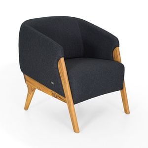ABRA Armchair in Teak and Charcoal fabric - Armchair by Uultis
