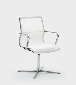 Mesh meeting and visitor armchair with 4 stars flat base - Viganò & C. - Armchair by Viganò & C. srl a socio unico