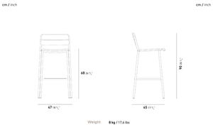 Edi Counter Stool Backrest Teak - Stool by YAAZ