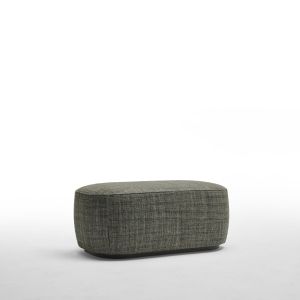 Modern upholstered pouf with wooden base - Pouf by Zanaboni