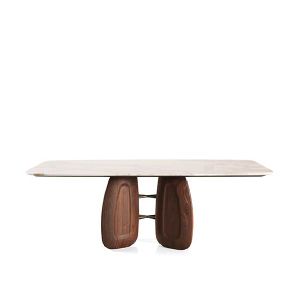 Marble top dining table with a modern design - Table by Zanaboni
