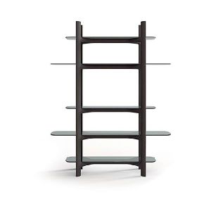 Modern style etagere bookcase with gray stained ash structure - Cabinet by Zanaboni