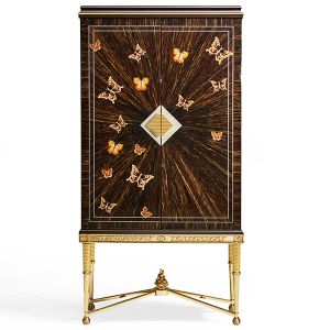 cabinet inlaid with butterflies and precious materials - Cabinet by Zanaboni