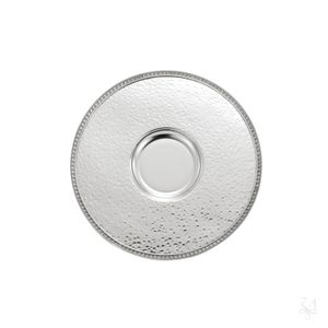 Kiddush Plate Hammered with Impero Border - D.-15cm - Styling by Zaramella Argenti srl
