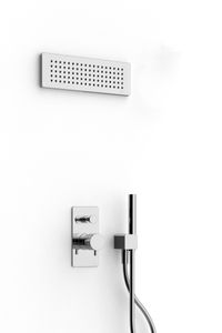 Qquadro - Shower arm with shower head and hand shower - Shower by ZAZZERI