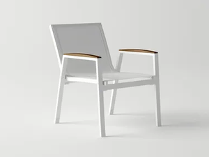 AMELIA - Aluminium easy chair with armrests - Armchair by 10Deka