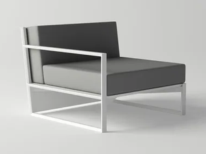ORA MODULAR SOFA LEFT PIECE - Aluminium garden armchair with armrests - Armchair by 10Deka