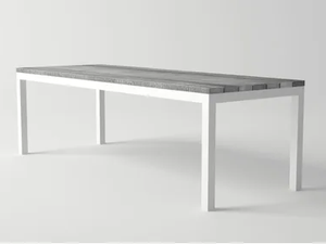 ULTRA - Rectangular aluminium and wood garden table - Table by 10Deka