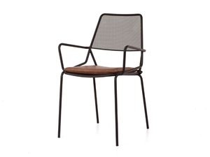 ARCO - Stackable powder coated steel chair with armrests - Chair by 5A Design