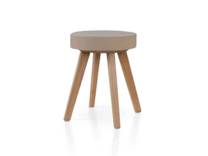 DIEGO OAK - Low leather stool - Stool by 5A Design