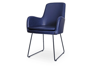 DOLPHIN SLED - Sled base leather chair with armrests - Chair by 5A Design