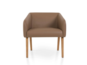 ERA LOUNGE - Upholstered leather easy chair with armrests - Armchair by 5A Design