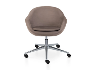 GLOBE 5 WAYS - Upholstered height-adjustable fabric office chair with castors - Chair by 5A Design