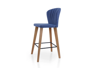 GLORIA BAR OAK - High leather stool with footrest - Stool by 5A Design
