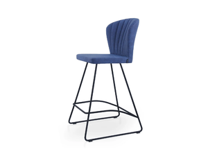 GLORIA BAR SLED - Sled base high leather stool with footrest - Stool by 5A Design