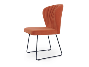 GLORIA SLED - Upholstered sled base leather chair - Chair by 5A Design