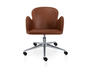 HERA 5 WAYS - Height-adjustable swivel leather office chair with 5-Spoke base - Chair by 5A Design