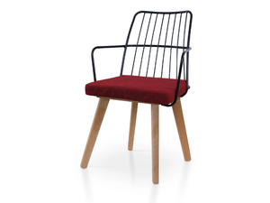 MIA M OAK - Chair with metal backrest and oak base - Chair by 5A Design