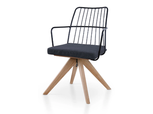 MIA M SPIDER - Trestle-based powder coated steel chair with armrests - Chair by 5A Design