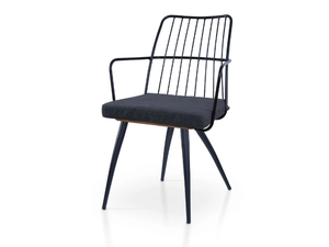 MIA M TIFFANY - Powder coated steel chair with armrests - Chair by 5A Design