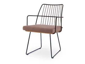 MIA XL SLED - Sled base powder coated steel chair with armrests - Chair by 5A Design