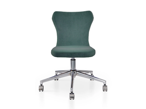 NEW 5 WAYS - Swivel height-adjustable leather office chair with 5-Spoke base - Chair by 5A Design