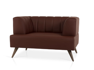 OFFSET LOUNGE - Upholstered leather armchair with armrests - Armchair by 5A Design
