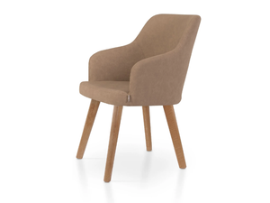 PARADISE OAK - Leather chair with armrests - Chair by 5A Design