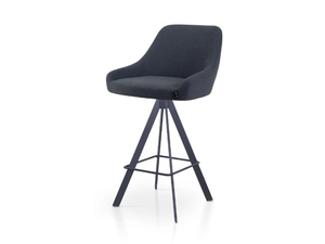 PREMIERE BAR SPIDER - Trestle-based fabric stool with footrest - Stool by 5A Design