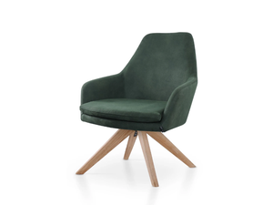 PREMIERE LOUNGE SPIDER - Trestle-based leather easy chair with armrests - Armchair by 5A Design