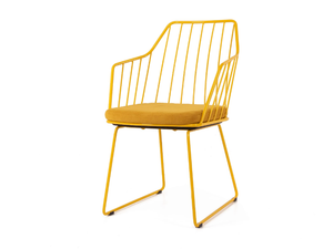 PREMIERE METAL SLED - Sled base powder coated steel chair with armrests - Chair by 5A Design