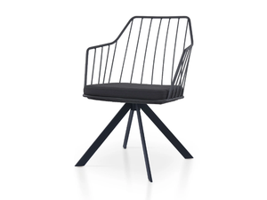PREMIERE METAL SPIDER - Trestle-based powder coated steel chair with armrests - Chair by 5A Design