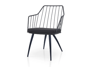 PREMIERE METAL TIFFANY - Powder coated steel chair with armrests - Chair by 5A Design