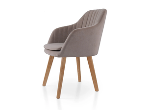 PREMIERE OAK - Leather chair with armrests - Chair by 5A Design