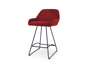 ROYAL BAR SLED - Sled base leather stool with footrest - Stool by 5A Design